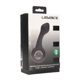 Vibrating Bulb Silicone Prostate Massager with Loop - Black SHOTS