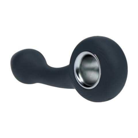 Vibrating Bulb Silicone Prostate Massager with Loop - Black SHOTS