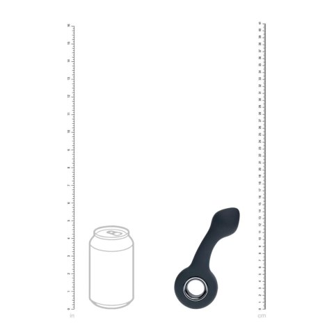 Vibrating Bulb Silicone Prostate Massager with Loop - Black SHOTS