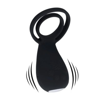 Vibrating Cock and Ball Ring with Paw Stimulator - Black SHOTS