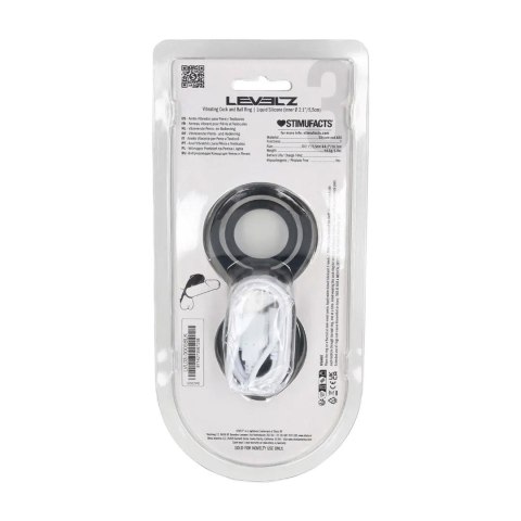 Vibrating Cock and Ball Ring with Winged Stimulator - Black SHOTS