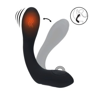 Vibrating Heating Bendable Tapping Silicone Prostate Stimulator - Black SHOTS