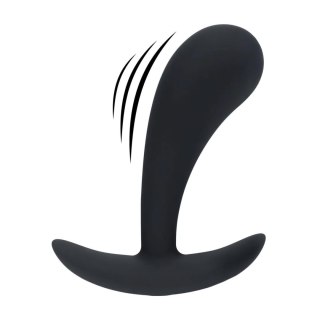 Vibrating Silicone Prostate Stimulator Anal Plug - M - Black SHOTS