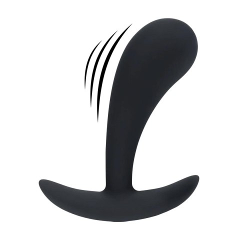 Vibrating Silicone Prostate Stimulator Anal Plug - M - Black SHOTS