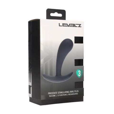 Vibrating Silicone Prostate Stimulator Anal Plug - M - Black SHOTS