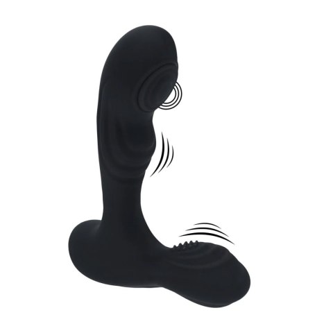 Vibrating and Tapping Silicone Prostate Massager with Ball Stimulator - Black SHOTS