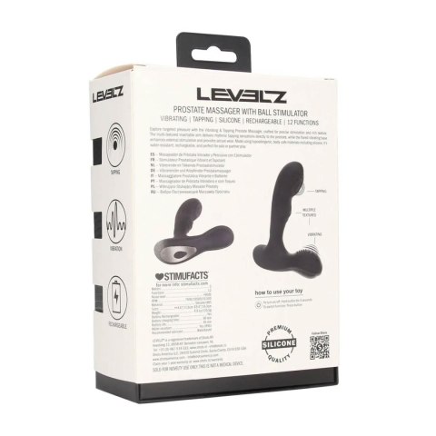 Vibrating and Tapping Silicone Prostate Massager with Ball Stimulator - Black SHOTS