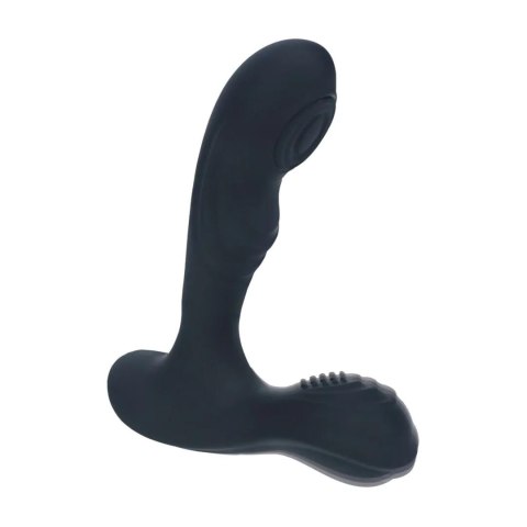Vibrating and Tapping Silicone Prostate Massager with Ball Stimulator - Black SHOTS