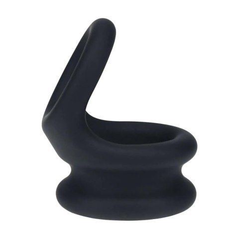Wide Double O Silicone Cockring - M - Black SHOTS