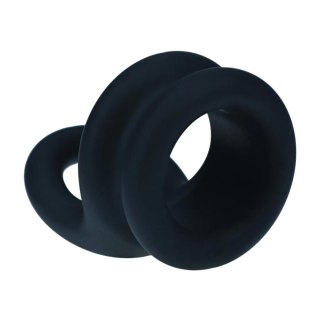 Wide Double O Silicone Cockring - S - Black SHOTS