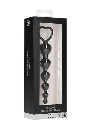 Anal Heart Beads - Black SHOTS