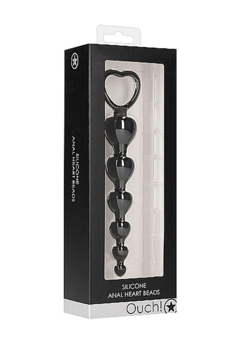 Anal Heart Beads - Black SHOTS