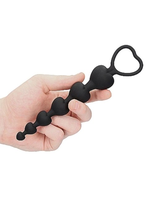 Anal Heart Beads - Black SHOTS