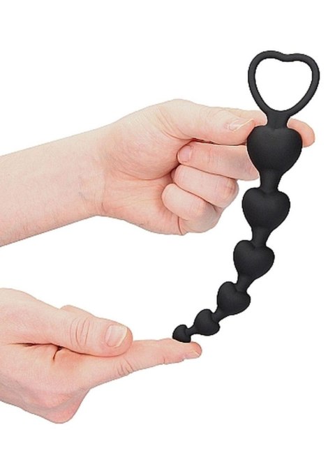 Anal Heart Beads - Black SHOTS