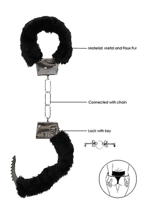 Beginner""s Handcuffs Furry - Black SHOTS