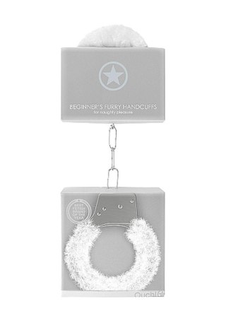 Beginner""s Handcuffs Furry - White SHOTS