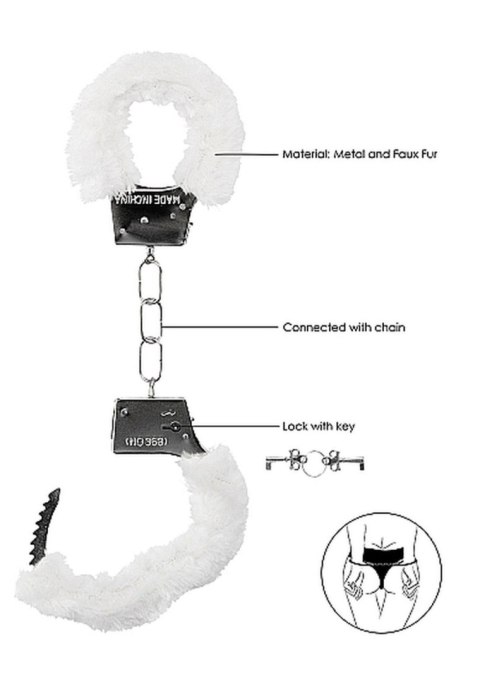 Beginner""s Handcuffs Furry - White SHOTS
