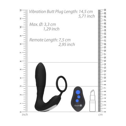 E-stim Vibrating Butt Plug Cockring SHOTS