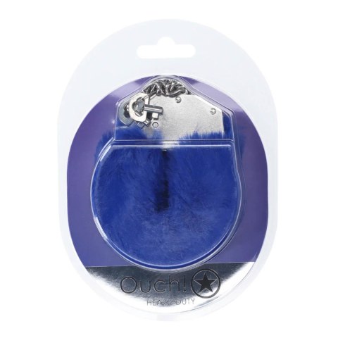Heavy-duty Fluffy Handcuffs - Navy SHOTS