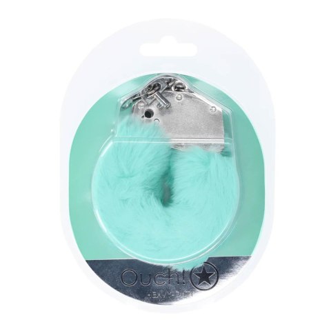 Heavy-duty Fluffy Handcuffs - Powder Green SHOTS