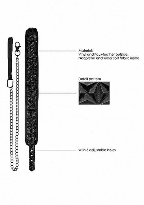 Luxury Collar with Leash - Black SHOTS