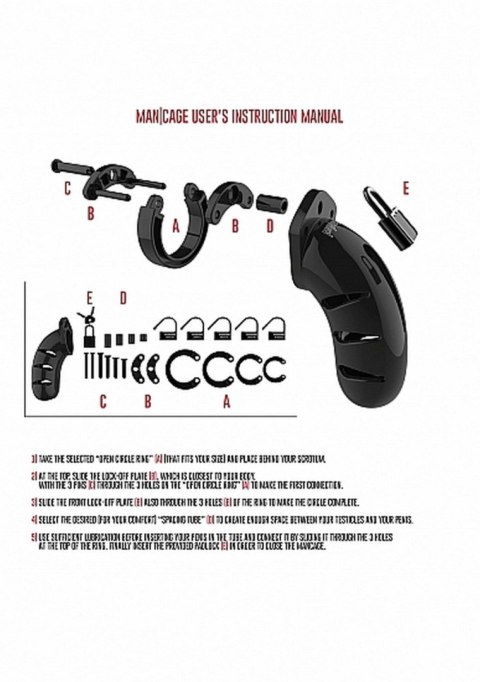 Model 03 - Chastity - 4.5"" - Cock Cage - Black SHOTS