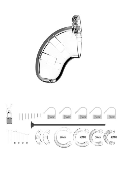 Model 15 - Chastity - 3.5"""" - Cock Cage - Transparent SHOTS