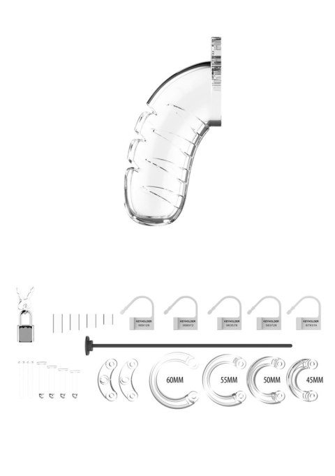 Model 16 - Chastity - 4.5"""" - Cock Cage - Transparent SHOTS