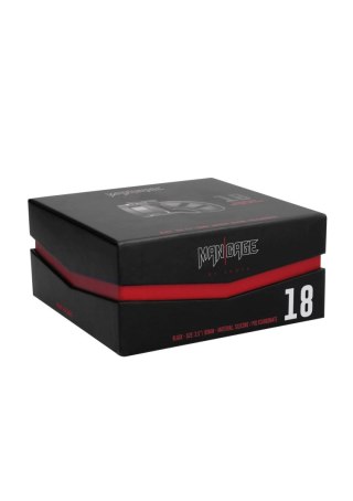 Model 18 - Chastity - 3.5"""" - Sil Cage Ballsplitter - Black SHOTS