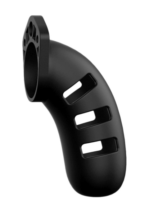 Model 21 - Chastity - 4.5"""" - Silicone Cock Cage - Black SHOTS