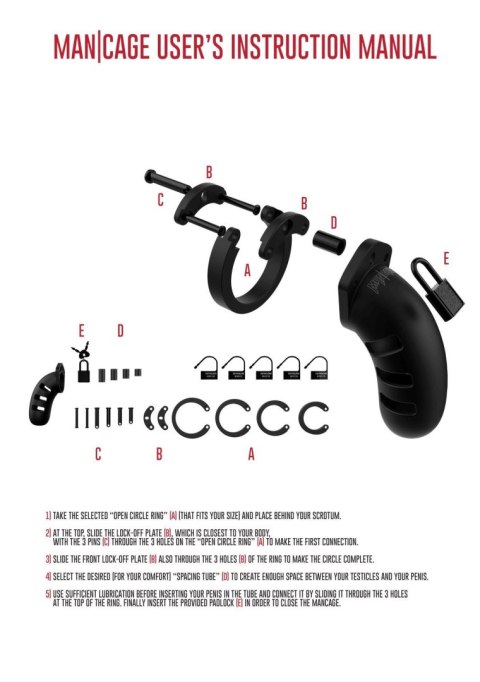 Model 21 - Chastity - 4.5"""" - Silicone Cock Cage - Black SHOTS