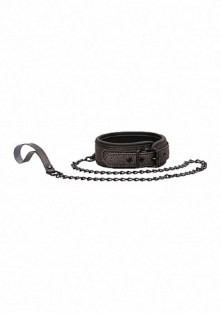 Ouch - Elegant Collar with Leash - Titanium Grey SHOTS