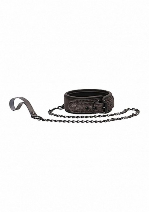Ouch - Elegant Collar with Leash - Titanium Grey SHOTS