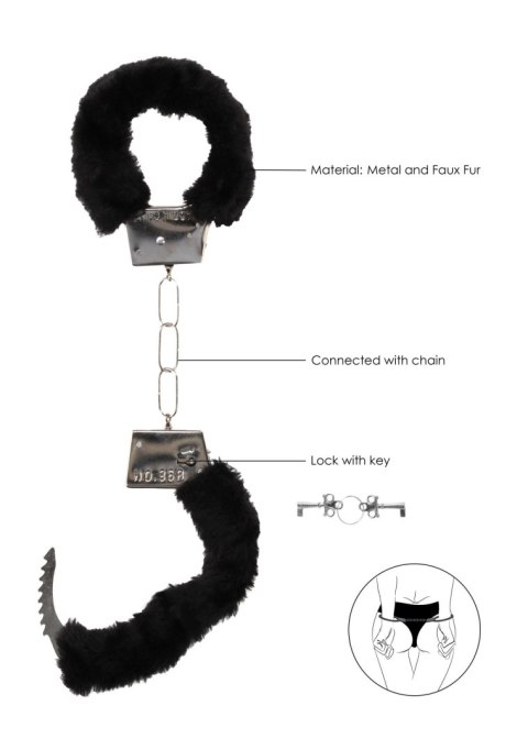 Pleasure Furry Hand Cuffs - With Quick-Release Button SHOTS