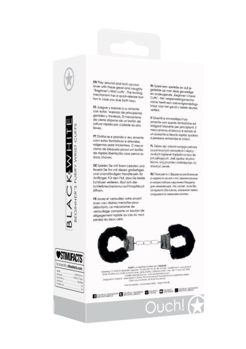 Pleasure Furry Hand Cuffs - With Quick-Release Button SHOTS
