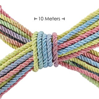 Polyester Bondage Rope - 32.8 ft / 10 m - Multicolor Pastel SHOTS