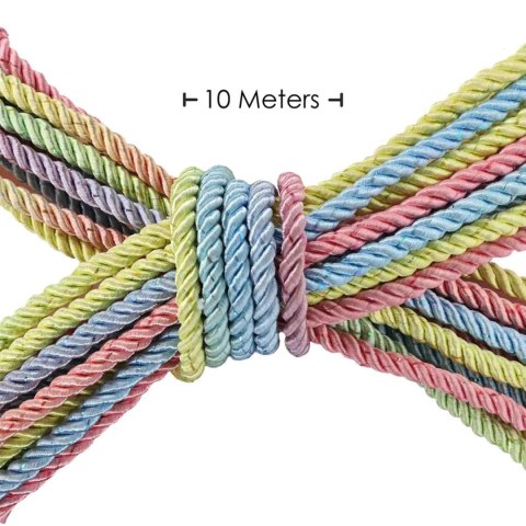 Polyester Bondage Rope - 32.8 ft / 10 m - Multicolor Pastel SHOTS
