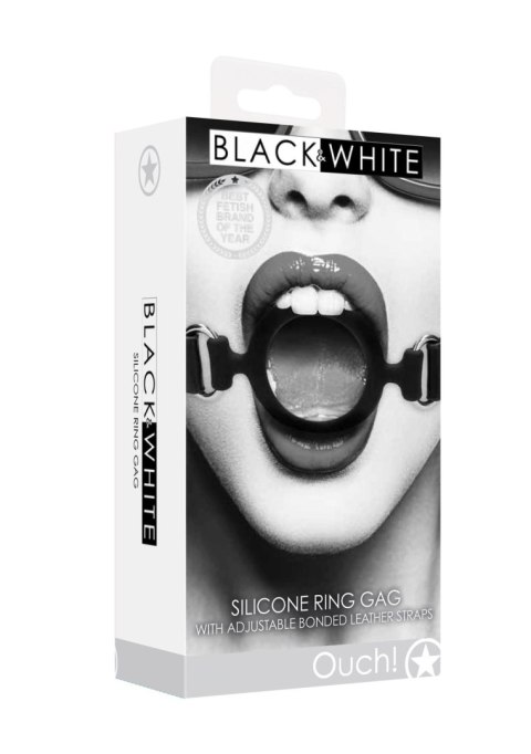Silicone Ring Gag - With Adjustable Bonded Leather Straps SHOTS
