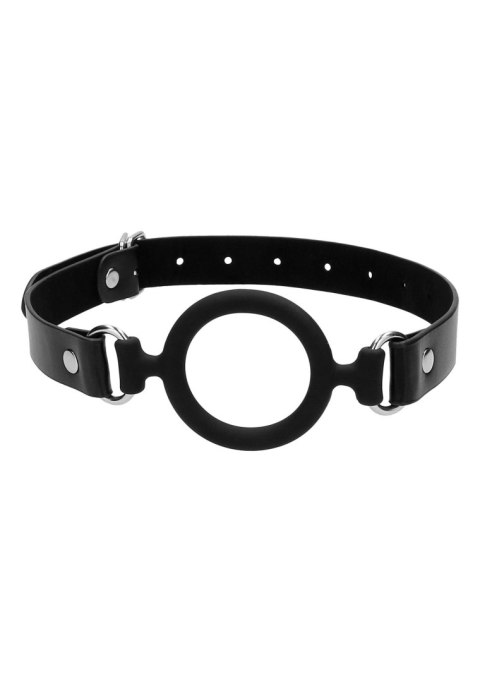 Silicone Ring Gag - With Adjustable Bonded Leather Straps SHOTS