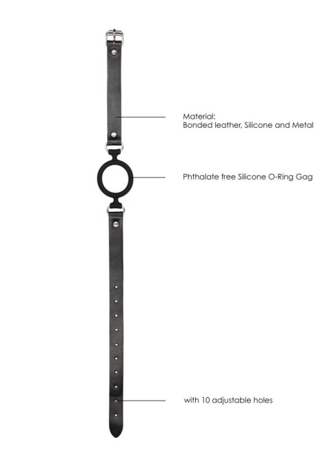 Silicone Ring Gag - With Adjustable Bonded Leather Straps SHOTS