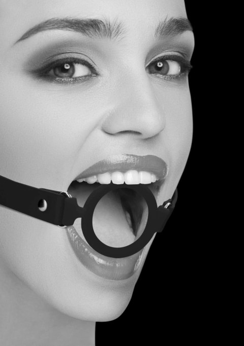 Silicone Ring Gag - With Adjustable Bonded Leather Straps SHOTS