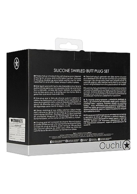 Swirled Butt Plug Set - Black SHOTS