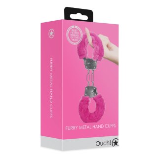Furry Metal Hand Cuffs - Pink SHOTS