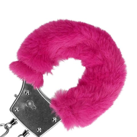 Furry Metal Hand Cuffs - Pink SHOTS