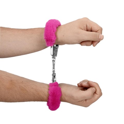 Furry Metal Hand Cuffs - Pink SHOTS