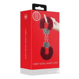 Furry Metal Hand Cuffs - Red SHOTS