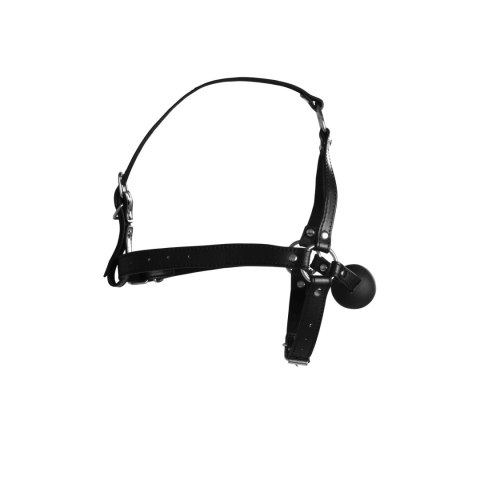 Head Harness with Solid Ball Gag - Black SHOTS