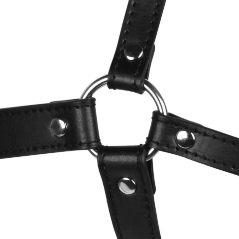 Head Harness with Solid Ball Gag - Black SHOTS