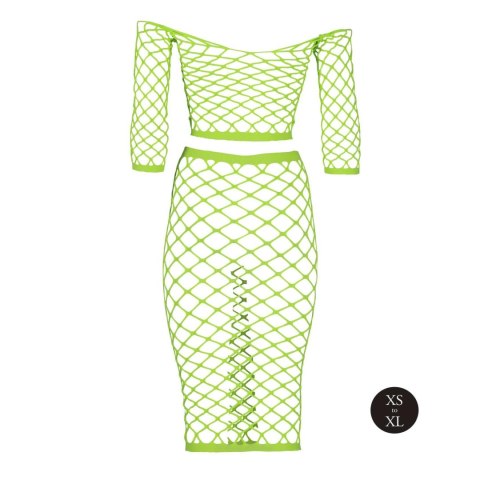 Long Sleeve Crop Top and Long Skirt - Green - XS/XL SHOTS