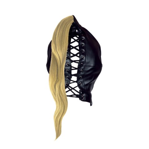 Mask with Blonde Ponytail - Black SHOTS